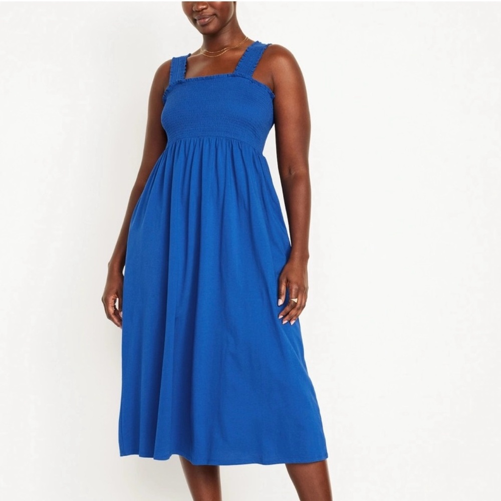 Fit & Flare Smocked Midi Dress | Old Navy XL Tall